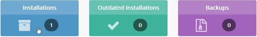 Accesare Installations pentru backup