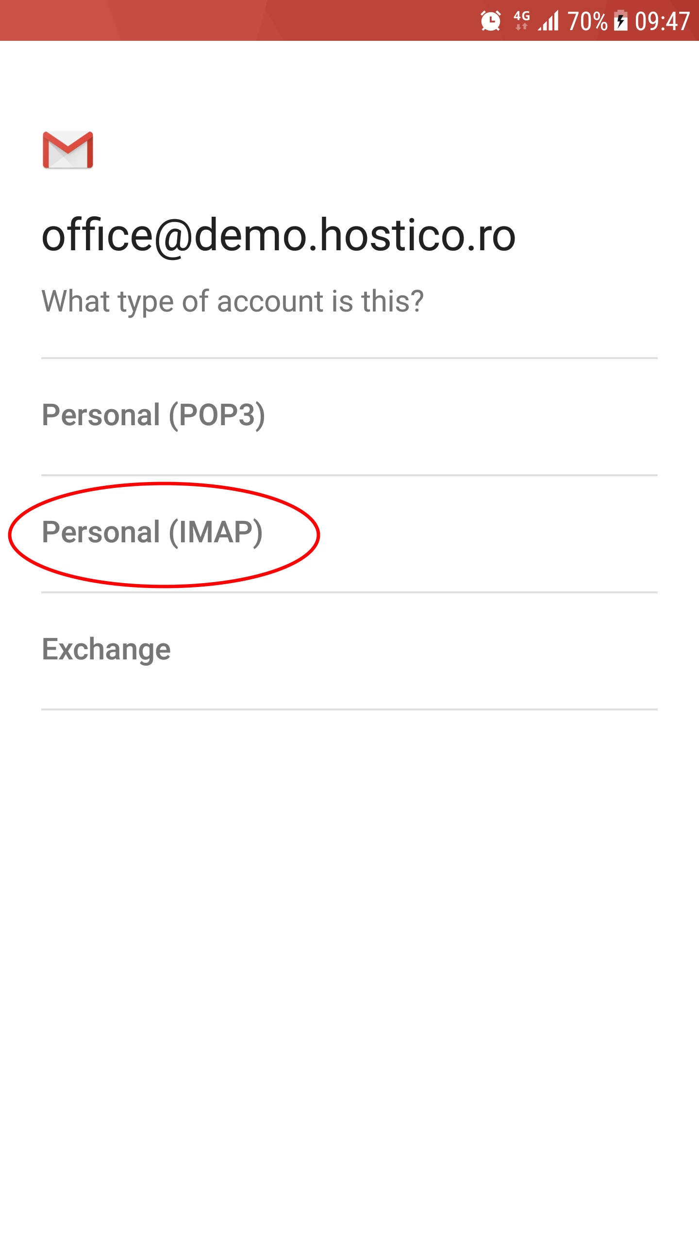 Setare casuta mai multe dispozitive IMAP