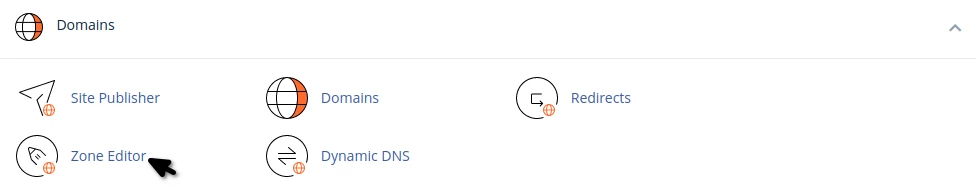 Secțiunea Domenii cPanel